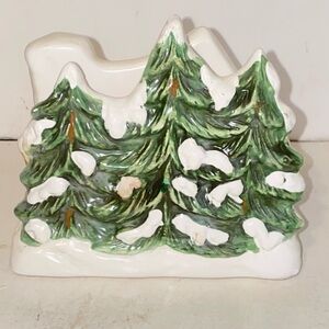 Vintage Decorative Winter Themed Double Sided Ceramic Napkin Holder by GKRO